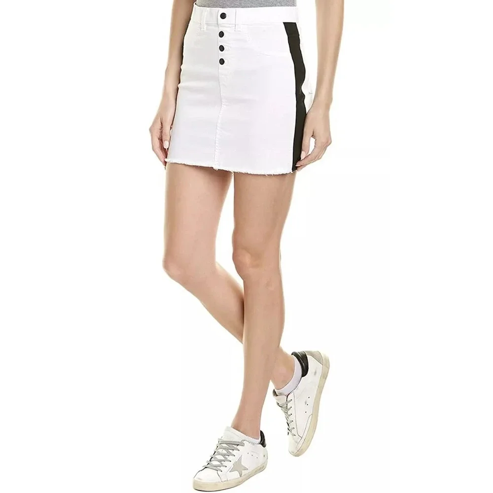 HUE New Tuxedo Cutoff Denim Mini Skirt Size XL NEW - Picture 1 of 8